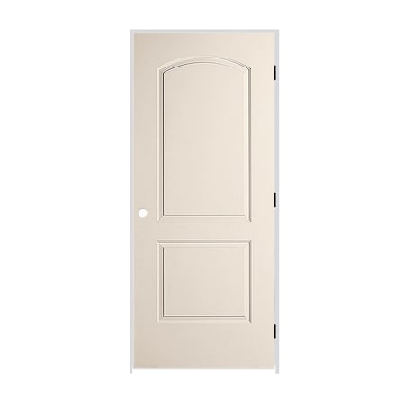 Codel Doors 34" x 80" x 1-3/8" Primed 2-Panel Arch Top Caiman Molded Hollow Core 6-9/16" LH Prehung Door 2168MHCCAILH1D6916